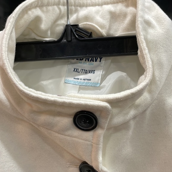 Old Navy White Pea Coat XXL - Picture 4 of 5
